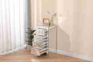 2025 <strong>Nightstand</strong> Hottest Crushed Diamond <strong>Mirrored</strong> <strong>Nightstand</strong> <strong>Mirrored</strong> BedsideTable Night Table Hot Sale Cabinet Night Stand - Product Image 3