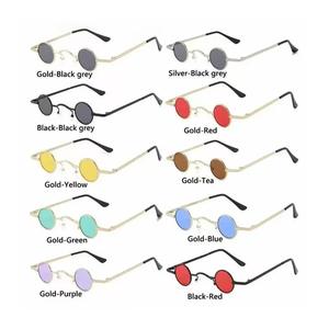 Gafas de Sol Redondas Mini Estilo Punk, Marco Metálico Negro, Protección UV375, Lentes Redondas Pequeñas para Mujer, Tipo 3 - Product Image 3