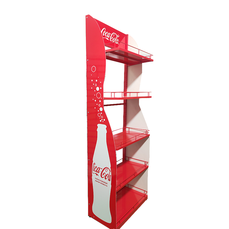 New Fashion Metallic Heavy Duty Multi-tier Beverage Display Rack Floor Stand for Supermarket Retail Shops Shopping Malls — view 2