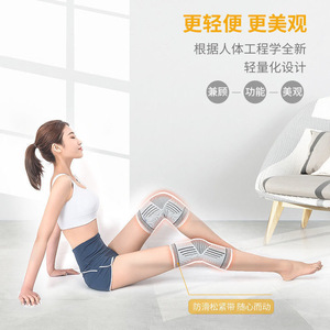 Manchon de genou en graphène pour hommes et femmes, respirant, léger, soutien pour la course à pied, le cyclisme, protection, gris, noir, Smlxlxxl - Product Image 2