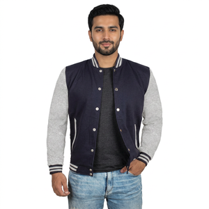 Custom Logo Men's Jackets Casual Baseball Jacket Letterman <b>Coat</b> Cotton Unisex Varsity Jacket - Product Image 1