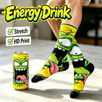 Chaussettes d'été amusantes pour hommes en gros, en Spandex/Polyester tricoté, motif bouteille de liqueur, impression numérique, thème boisson