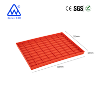 3W-9805129 356*282*20mm Conteneur de stockage ESD PP Plateau en plastique pour le stockage de matériaux hautement propres