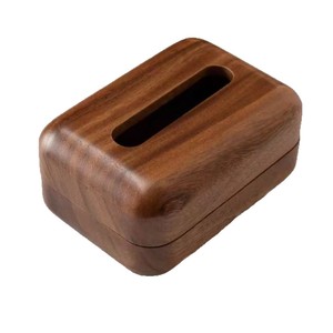 Caja de pañuelos de madera maciza de color nogal, duradera, para almacenamiento en el hogar, sala de estar, hotel, restaurante - Product Image 5