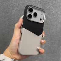 Étui de luxe en cuir et tissu avec insertion de cartes et chargement sans fil pour iPhone 18 Pro Max 13 14 15 16 17 Air 18 – Housse texturée