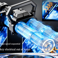 Ensemble de pistolet à eau électrique à double canon Gatling pour l'extérieur avec lumière rotative et effets de souffle de glace Jouet de sac à dos en plastique ABS