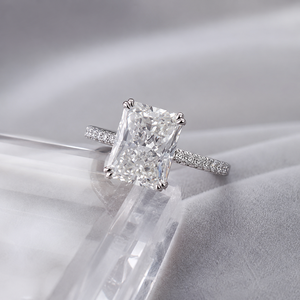 Anello di fidanzamento geometrico quadrato per donna, elegante gioiello da dito alla moda per matrimonio - Product Image 3