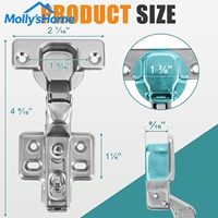 Charnières de porte d'armoire en acier inoxydable à fermeture douce réglables en 3D, charnières en forme de coupelle de 35 mm pour porte d'armoire de cuisine