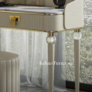 Table de toilette de luxe avec tiroirs, meubles de chambre à coucher, meuble TV avec rangement et combinaison table de toilette - Product Image 6