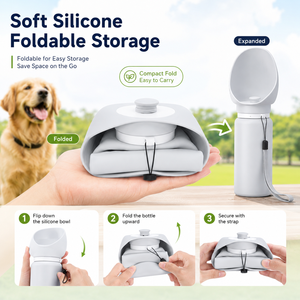 Bouteille d'eau pliable pour <span class=keywords><strong>chien</strong></span>, design peu encombrant, silicone de qualité alimentaire, sans BPA, étanche, pour voyages en extérieur - Product Image 2