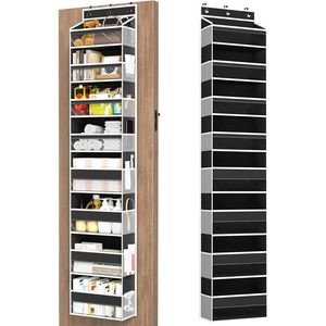 Over The Door Organizer 8 <b>Shelf</b> Hanging Storage With Large Pockets For Behind Door Or Wall Use Non Woven Fabric Clear PVC - Product Image 1