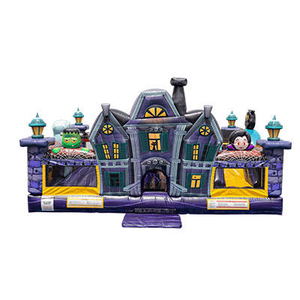 <span class=keywords><strong>Parc</strong></span> <span class=keywords><strong>d</strong></span>'attractions gonflable sur le thème <span class=keywords><strong>d</strong></span>'Halloween, château gonflable, ville pour enfants, hôtel hanté, matériau PVC écologique, capacité de 13 personnes - Product Image 1