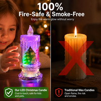 Mini bougie LED de Noël de 10 cm, 7 couleurs changeantes, écologique, transparente comme du cristal, décoration d'arbre, décoration de la maison, décoration Diwali