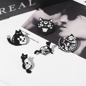 Spilla creativa su ordinazione all'ingrosso della serie della spilla del gatto nero della lega regali per i bambini vestiti decorativi per i ragazzi/ragazze - Product Image 4