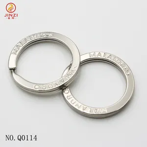 LLavero de Metal chapado en plata de 1 pulgada, accesorios, anillos, estampado personalizado, Logo de la empresa, llaveros planos