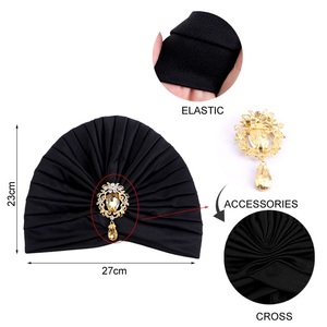 وصل حديثًا سبيكة مزين بطيات قبعة عمامة هندية عرقية قبعة الكنيسة للسيدات - Product Image 6