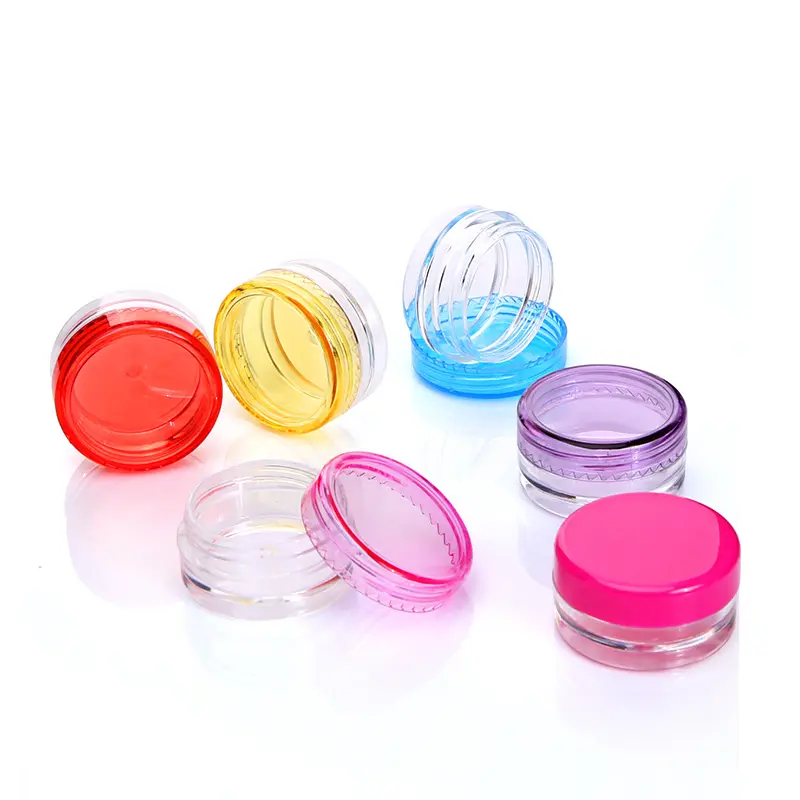 3g/5g PS plastic small round face cream jar lip balm jar