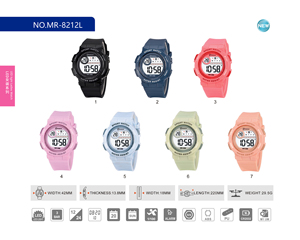 Reloj Deportivo Digital <span class=keywords><strong>Mingrui</strong></span> 8212L para Niñas, Resistente al Agua 30 Metros, Resistente a Caídas de 1.2 Metros, Esfera Luminiscente, Alarma, Cronógrafo de 42 mm - Product Image 5