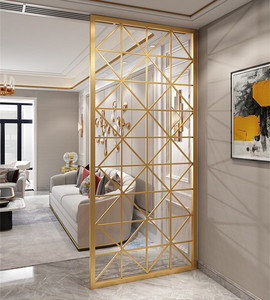 Tùy chỉnh đương đại thép không gỉ có thể tháo rời gấp bảng phân vùng hiện đại chéo kính kim loại Thiết kế phòng chia màn hình - Product Image 4