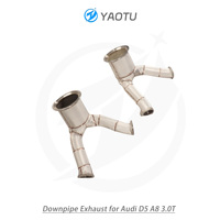 Downpipe YT SS304 dengan Katalis Tiga Arah, Insulasi Panas, Cocok untuk Audi D5 A8 3.0T, Part Modifikasi Knalpot Mobil