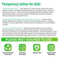 Pegatinas de Tatuajes Temporales Luminosas Fluorescentes para Niños, Ecológicas, Personalizadas, 16 Hojas, Resistentes al Agua, con Dibujos Animados Lindos