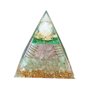 Crystal Pyramid Ornament With Quartz Sphere And Copper <b>Wire</b> Resin Epoxy <b>Craft</b> For Home Desktop Decoration - Product Image 5