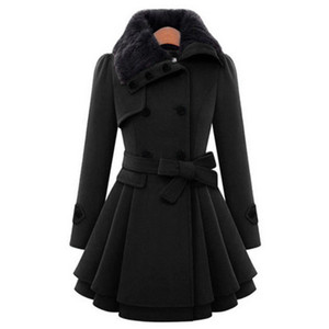 Moodylime mujer invierno marca Real de abrigo de piel las mujeres trinchera abrigo largo para damas mujeres - Product Image 4