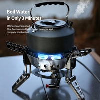 Réchaud à gaz de camping en métal durable, résistant au vent, brûleur portable, cuisinière légère pour la randonnée en plein air, les pique-niques