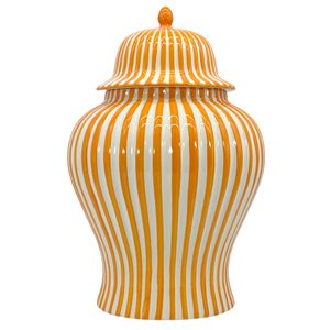 Aj001 2025 Giáng Sinh Trang Trí Màu Đỏ Và Trắng Sọc Gừng Jar Trang Trí Nội Thất Bình Gốm Kẹo Cookie Jar Với Nắp - Product Image 3