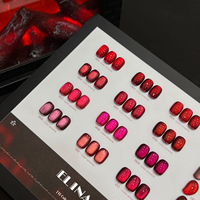 Vernis Gel Effet Œil de Chat 12 Couleurs Galaxie Clair de Lune Irisé Rouge Rose Violet Cuivre Magnétique Métallique Scintillant UV Kit Nail Art