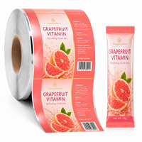 Film d'emballage laminé personnalisé imprimé pour mélange de boisson vitaminée au pamplemousse, qualité alimentaire, résistant à l'humidité, en rouleau pour sachets de boissons