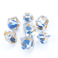 Nouveau design jeu de dés à noyau liquide dés en résine polyédrique dnd avec bords tranchants