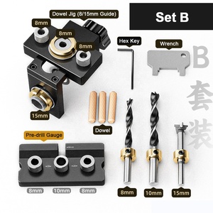 Kit de plantilla de agujero de bolsillo <span class=keywords><strong>para</strong></span> <span class=keywords><strong>agujeros</strong></span> rectos Juego de plantillas de perforación de espiga de <span class=keywords><strong>madera</strong></span> con clip de posicionamiento Guía de taladro Perforador Localizador - Product Image 5