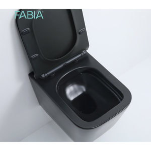 Thiết kế hiện đại màu đen gốm treo tường <span class=keywords><strong>WC</strong></span> nhà vệ sinh thiết lập hình vuông một mảnh cấu trúc P-trap thoát nước cho phòng tắm sử dụng - Product Image 5