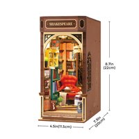 Robotime Rolife TGB07 Kit de bricolage pour bibliothèque miniature, insert de bibliothèque, serre-livres, puzzles en bois 3D, maison miniature, niches à livres