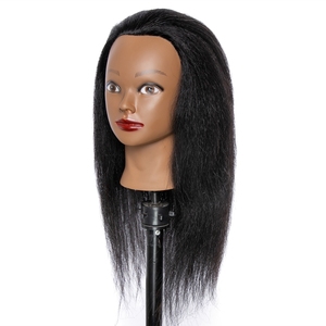 Serre-tête <span class=keywords><strong>de</strong></span> poupée en cosmétologie à 100% cheveux naturels, coiffure <span class=keywords><strong>de</strong></span> Salon africain et américain pour tressage, formation afro, Mannequin, bon marché - Product Image 5