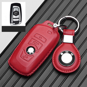 Étui de protection pour clé de voiture en cuir véritable, coque, housse, accessoires pour <span class=keywords><strong>BMW</strong></span> 3 X5 525 320li 7 Series, porte-clés, sac - Product Image 2