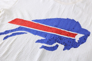 Camiseta de Manga Corta con Lentejuelas de los Buffalo Bills, 24 Colores, Alta Calidad, para el Día del Juego, Camiseta Corta con Lentejuelas del Equipo de Fútbol Americano - Product Image 4
