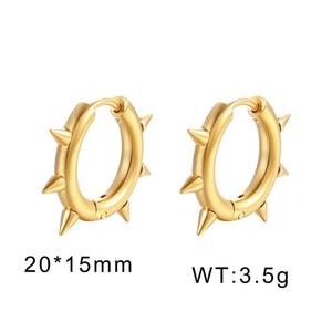 Trendy Geometric Stainless Steel Stainless Steel 18K Gold Plated Black Silver <b>Post</b> Twisted Circle - Product Image 3