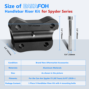 Kit de Rehausseur de Guidon en Aluminium 1 1/4\" <span class=keywords><strong>pour</strong></span> <span class=keywords><strong>Can</strong></span> <span class=keywords><strong>Am</strong></span> <span class=keywords><strong>Spyder</strong></span> F3/F3-L/F3-S/F3-T <span class=keywords><strong>Spyder</strong></span> RT RT-L (2020+) <span class=keywords><strong>Accessoires</strong></span> de Rehausseur de Guidon - Product Image 2