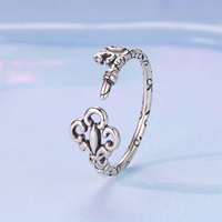 Bague ouverte en argent sterling 925, motif clé vintage, anneau brillant ajouré en forme de cadenas, original pour femme, cadeau magique de conte de fées SCR1180