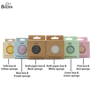 Bán Buôn 100% Mềm Mại Tự Nhiên Than Hữu Cơ Mặt Konjak Konjac Miếng Bọt Biển Phun Cho Tất Cả Các Da Mặt Làm Sạch Với Hộp Đóng Gói - Product Image 4