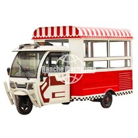 Nieuwe roestvrijstalen 3-wielige ijscowagen/hotdogkraam/snackwagen met ingebouwde stroomvoorziening, roestbestendig, te koop