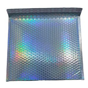 Sobres acolchados con burbujas de polietileno holográficas metálicas brillantes <span class=keywords><strong>Paquete</strong></span> de bolsa de mensajería de papel de aluminio para envío y uso de comestibles - Product Image 5