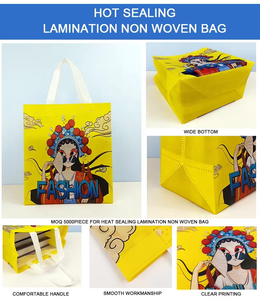 Bolso de mano no tejido laminado de lámina reciclada de diseño personalizado, bolso de compras reutilizable plegable de lona - Product Image 2