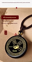 Colgante Metáforico de Obsidiana Natural Cinco Elementos Yin Yang para Venta al por Mayor, Serie StrongHorse 2 Prosperidad para Minoristas Espirituales