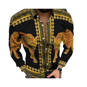 Camisas de manga larga con botones para hombre Camisa de vestir formal de negocios informal ajustada - Product Image 1