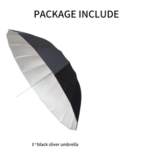 55 pouces 130 cm Parabolique Noir Argent Parapluie Réfléchissant <span class=keywords><strong>Studio</strong></span> Éclairage Parapluie Réfléchissant avec Diffuseur Blanc <span class=keywords><strong>Toile</strong></span> - Product Image 2