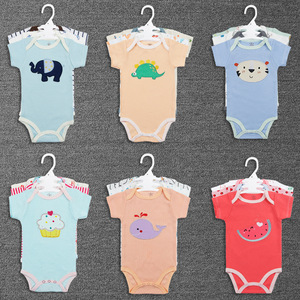 Lot de 3 bodys bébé à manches courtes pour garçon et fille, en coton, imprimé animal mignon, combinaisons pour nouveau-né, couleur aléatoire - Product Image 1