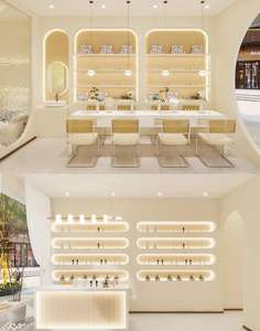 Furnitur Salon kecantikan, Set meja dan kursi manikur Spa kuku dengan koleksi debu dan lampu kuku - Product Image 4